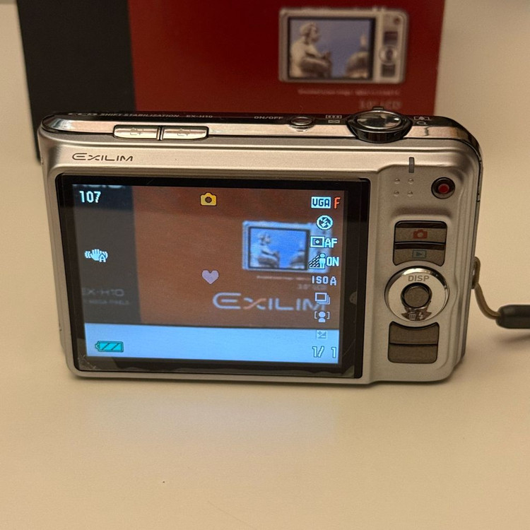 풀박스) 카시오 엑슬림 EX-H10 빈티지 디지털 카메라 디카 실버 이미지