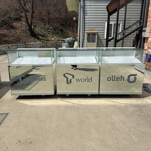 핸드폰 휴대폰 쇼케이스 진열장 메탈 진열대 인포데스크 세트 이미지