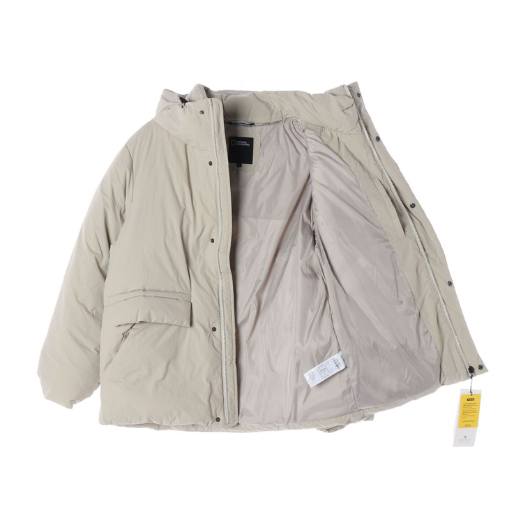 (새상품)내셔널지오그래픽 24FW 베이지 덕다운 숏 패딩 다운 재킷 L 이미지