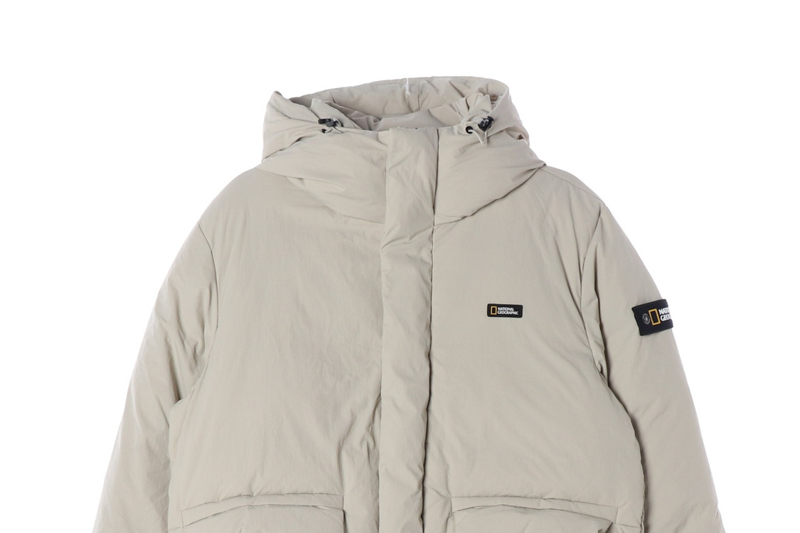 (새상품)내셔널지오그래픽 24FW 베이지 덕다운 숏 패딩 다운 재킷 L 이미지