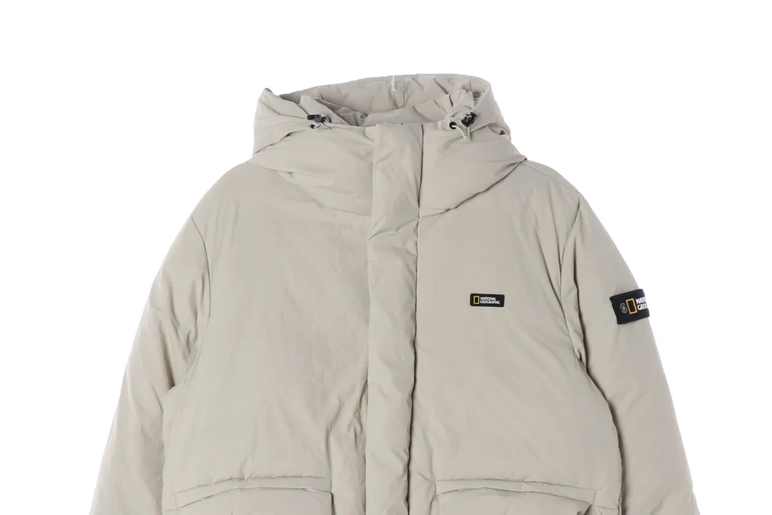 (새상품)내셔널지오그래픽 24FW 베이지 덕다운 숏 패딩 다운 재킷 L 이미지