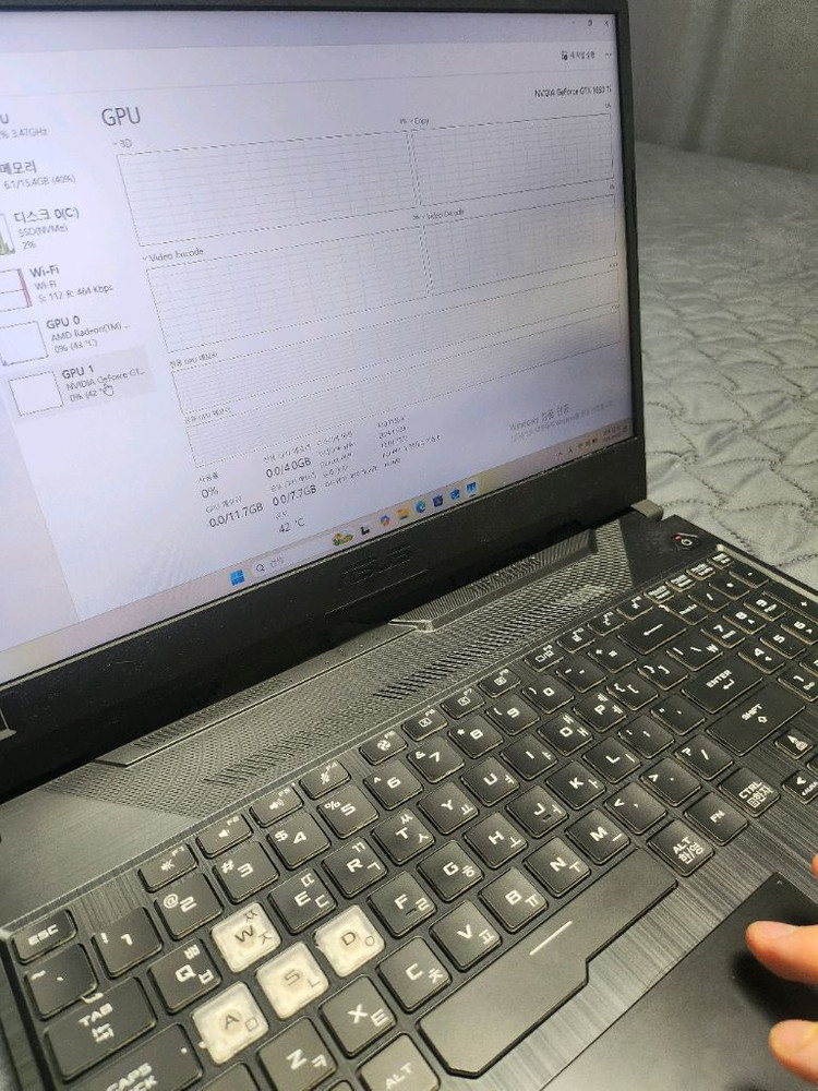 asus tuf 게이밍 노트북 gtx1650ti 판매합니다 이미지