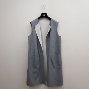 FEDELI 페델리 이탈리아 양면 리버시블 그레이 롱 베스트 it 44 이미지