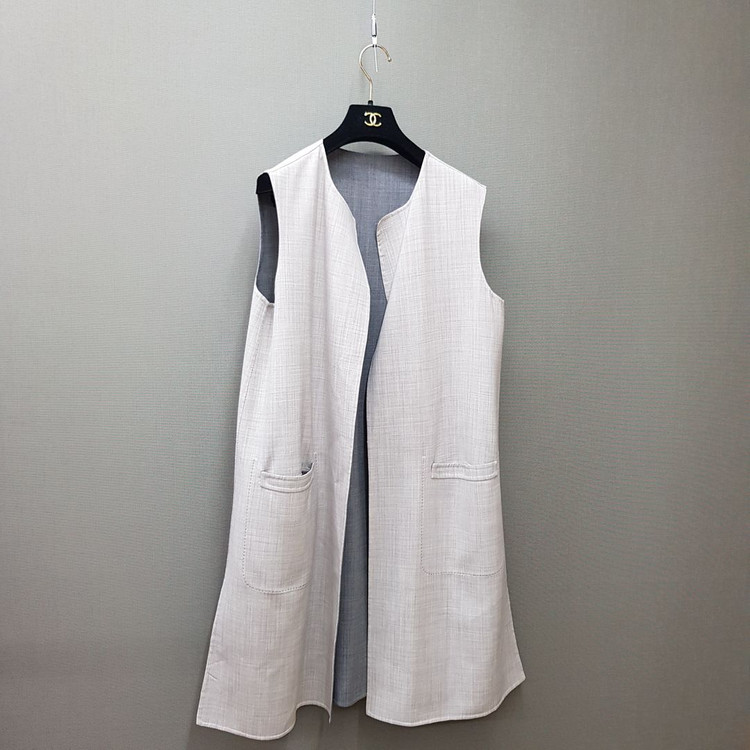 FEDELI 페델리 이탈리아 양면 리버시블 그레이 롱 베스트 it 44 이미지