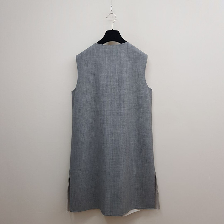 FEDELI 페델리 이탈리아 양면 리버시블 그레이 롱 베스트 it 44 이미지