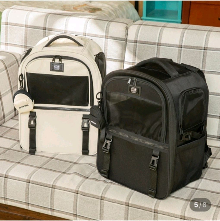 강아지 고양이 백팩 이동장 이동가방 코코백 아이보리 이미지