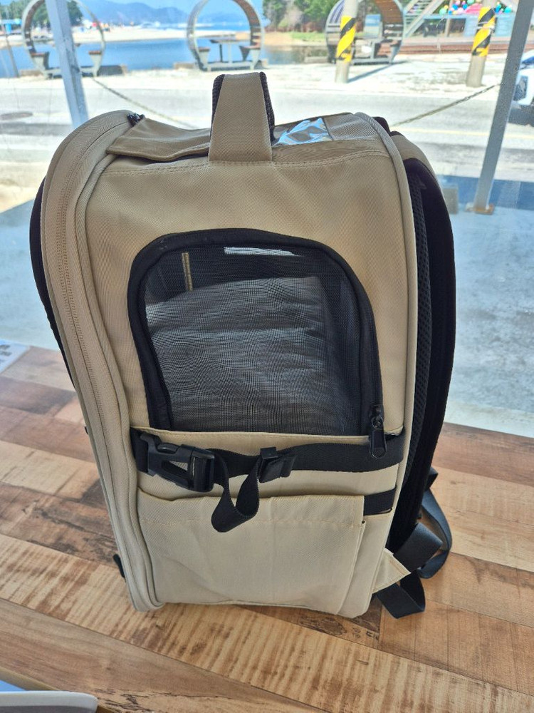 강아지 고양이 백팩 이동장 이동가방 코코백 아이보리 이미지