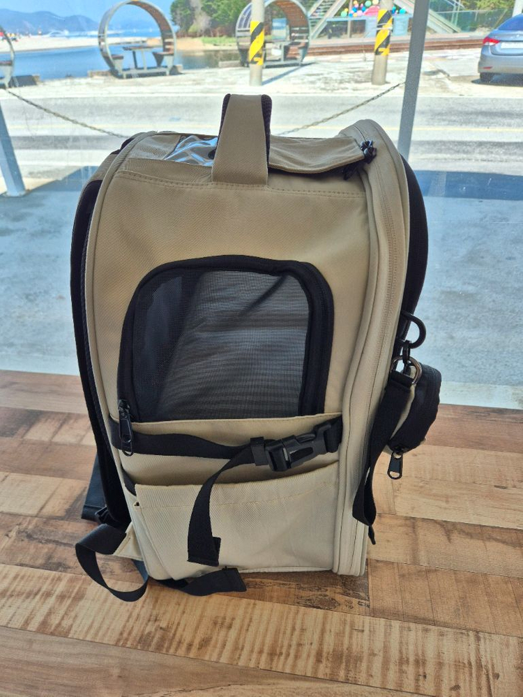 강아지 고양이 백팩 이동장 이동가방 코코백 아이보리 이미지