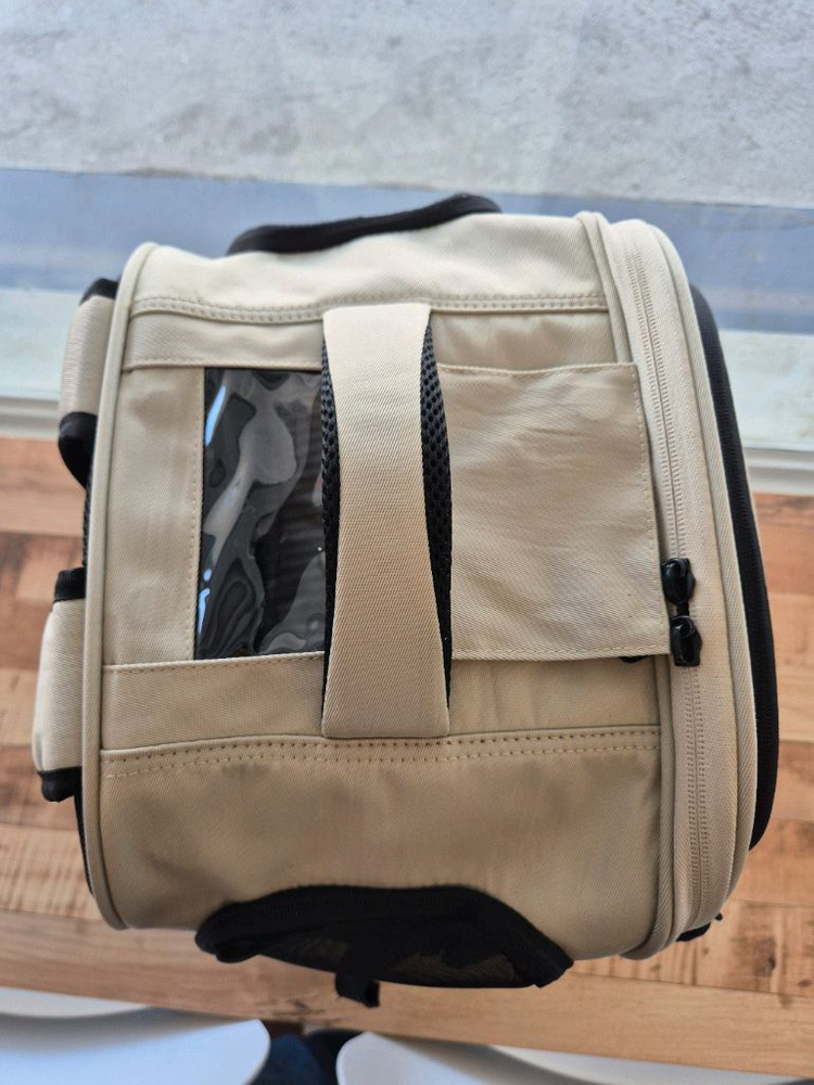 강아지 고양이 백팩 이동장 이동가방 코코백 아이보리 이미지