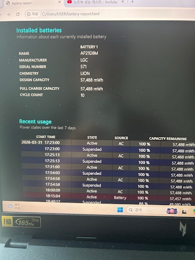 (노트북) 에이서 니트로 V15 / i7-13620H / RTX4050 / 램32GB 이미지