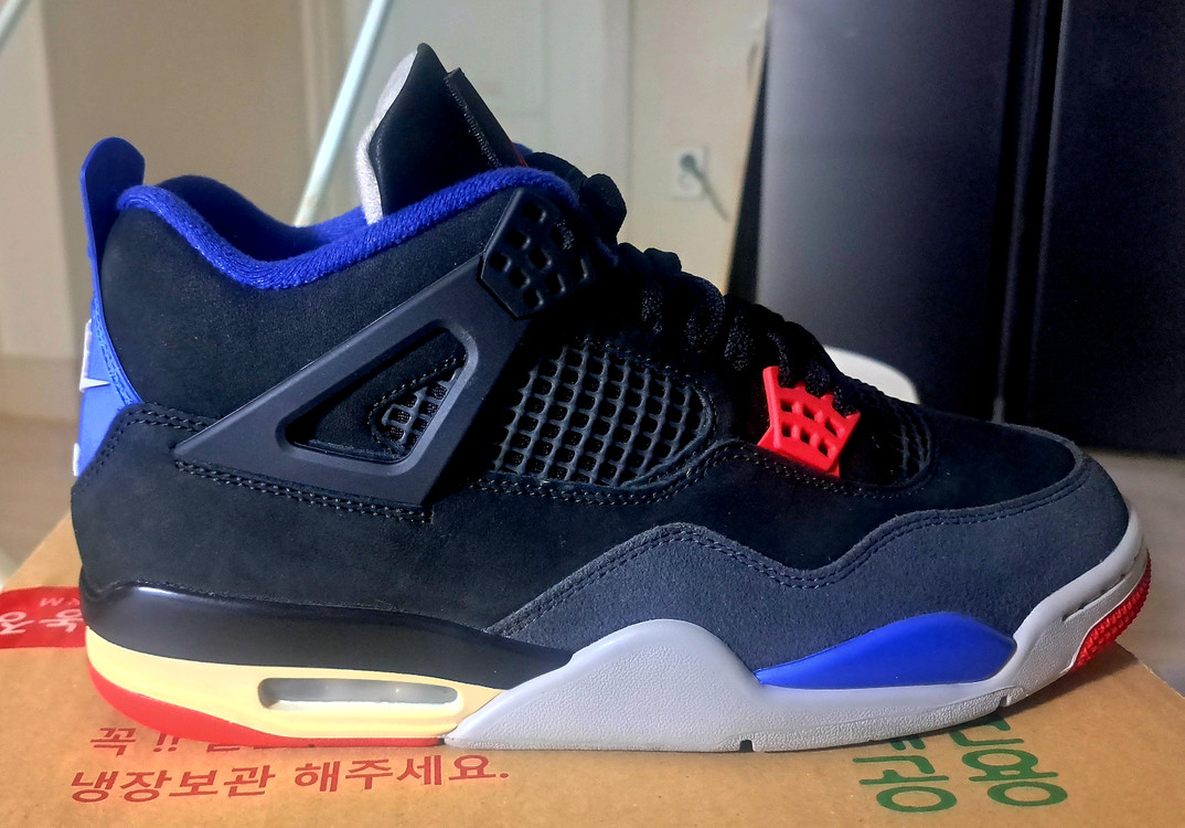 나이키 조던4 레트로 레어 에어 블루/블랙/레드(새상품) 이미지