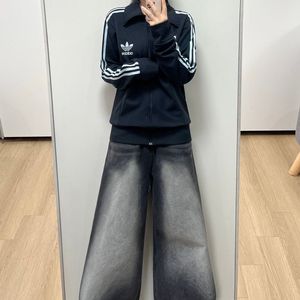 아디다스 유로파 하늘색 삼선 블랙 트랙탑 져지 이미지