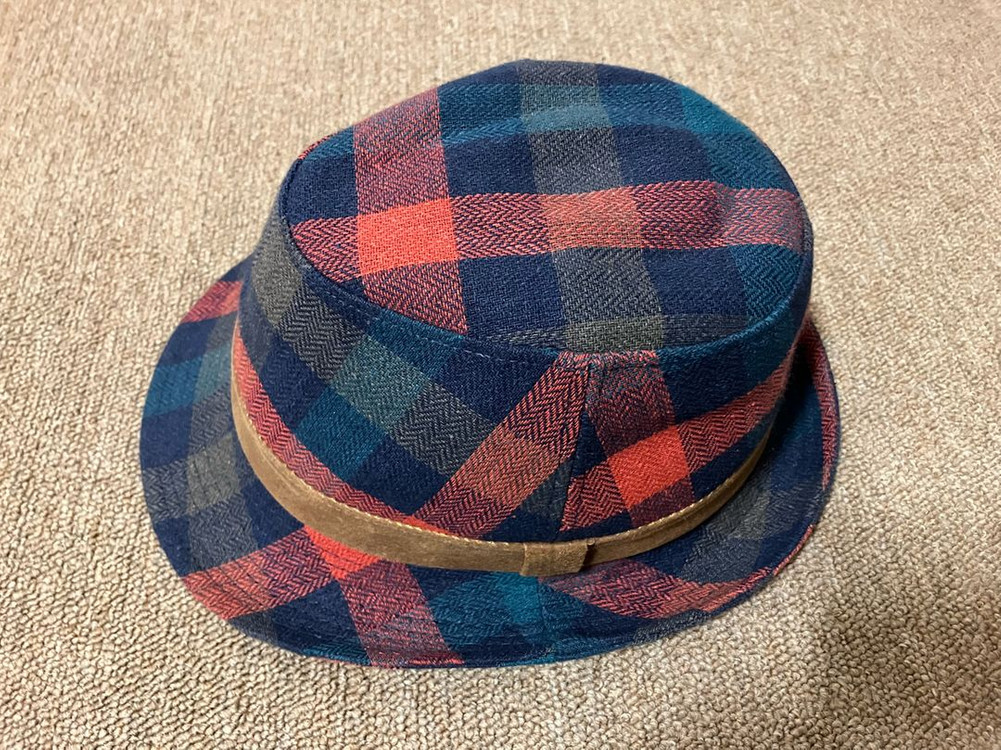 체크 페도라 중절모 새상품 이미지