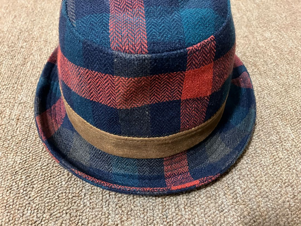 체크 페도라 중절모 새상품 이미지