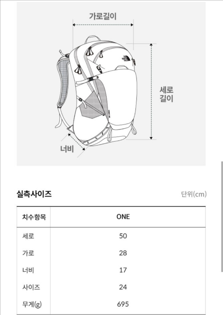 노스페이스 24리터 배낭 새상품 이미지