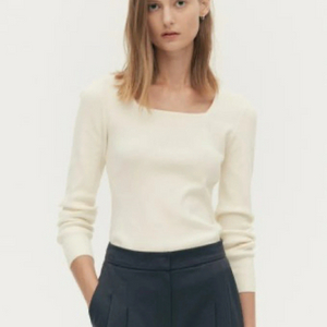 시에 sie 슈어 스퀘어넥 니트 크림 이미지