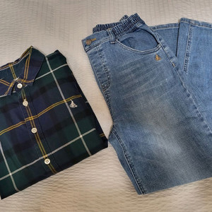 빈폴키즈 체크셔츠/청바지 이미지