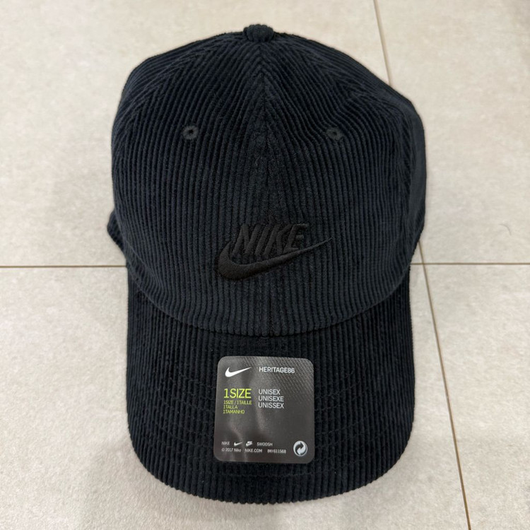 [정품][택달린미시착새상품][단종] 나이키 코듀로이 볼캡 블랙 이미지