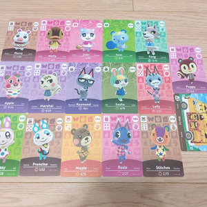 동물의숲 호환 아미보 뽀야미 잭슨 쭈니 미첼 사이다 부케 마티 다람 패치 이미지