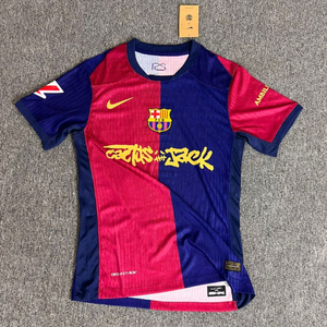 24-25 바르셀로나 x 트래비스스캇 유니폼 라민야말 메시 하피냐 페드리 맨유 맨시티 아스날 첼시 토트넘 뮌헨 파리 이미지