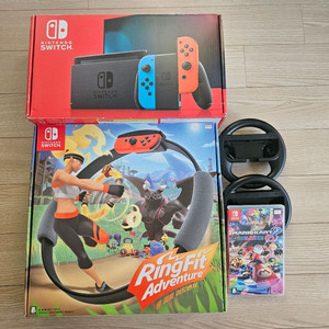 닌텐도 스위치 풀박스+링피트+마리오카트8 디럭스 이미지
