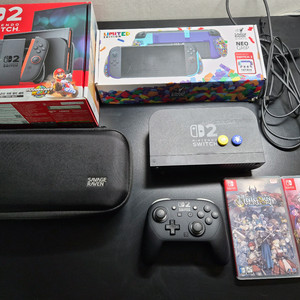 스위치2 풀박 ㅡ 스컬앤코 하드케이스 ㅡ 스컬앤코 테트리스 그립케이스 ㅡ 프로콘2 ㅡ 아미보 생성기 ㅡ 게임타이틀2 이미지