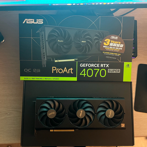 Asus RTX 4070 SUPER proart 그래픽카드 이미지