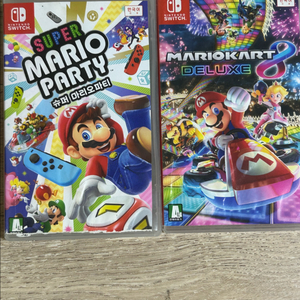 스위치 용 게임칩 2종 마리오카트8,마리오파티 일괄팜(표지 약간 회손) 이미지