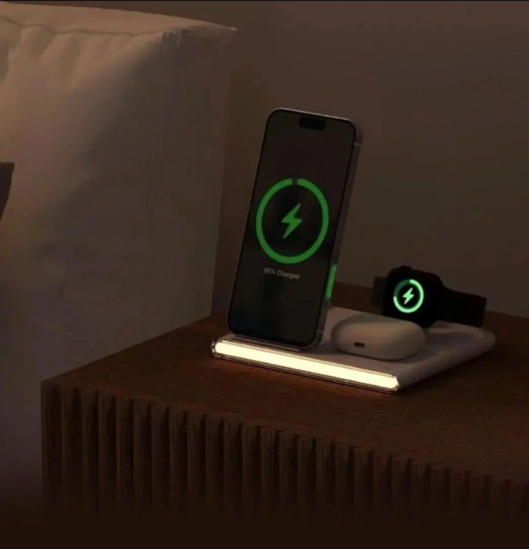 이어맥 4IN1 스마트폰 워치 무선충전 패드 무드등새상픔 이미지