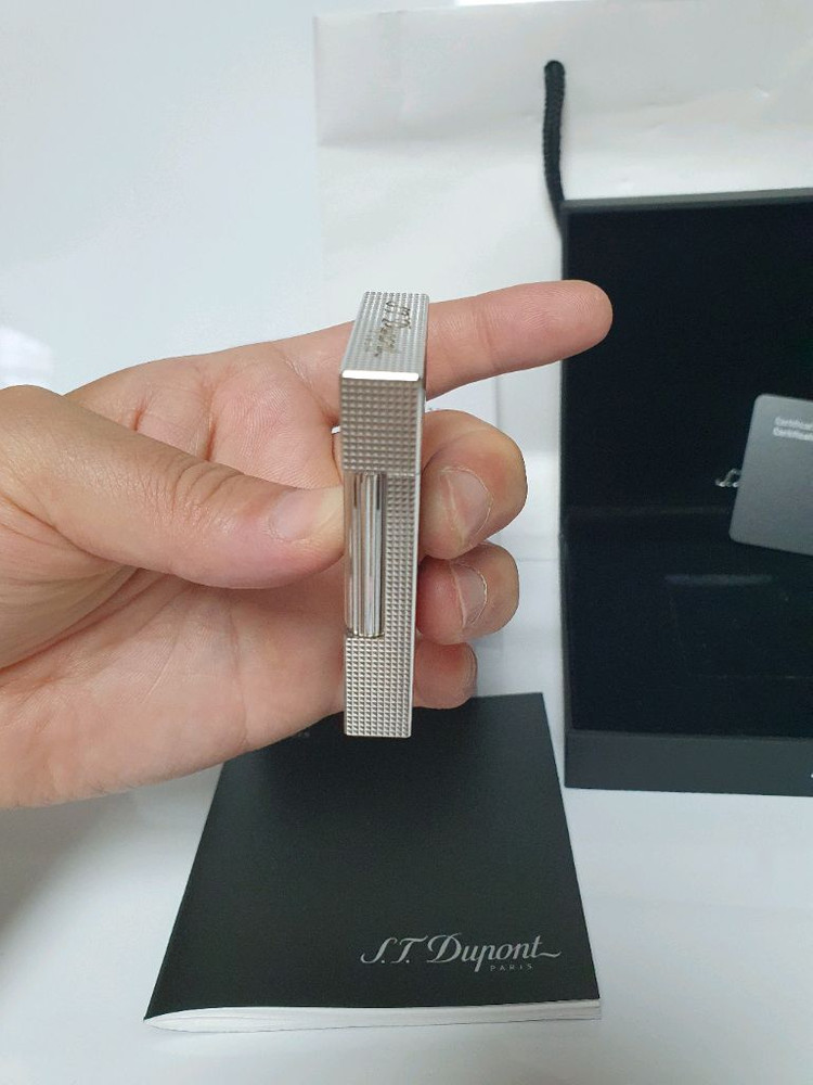 [새상품,한정판,백화점판,풀세트] 듀퐁라이터 라인2 신형 ca16389 쿠바 하바나 시가 컬렉션 팔라듐 백금 쌍불 이미지