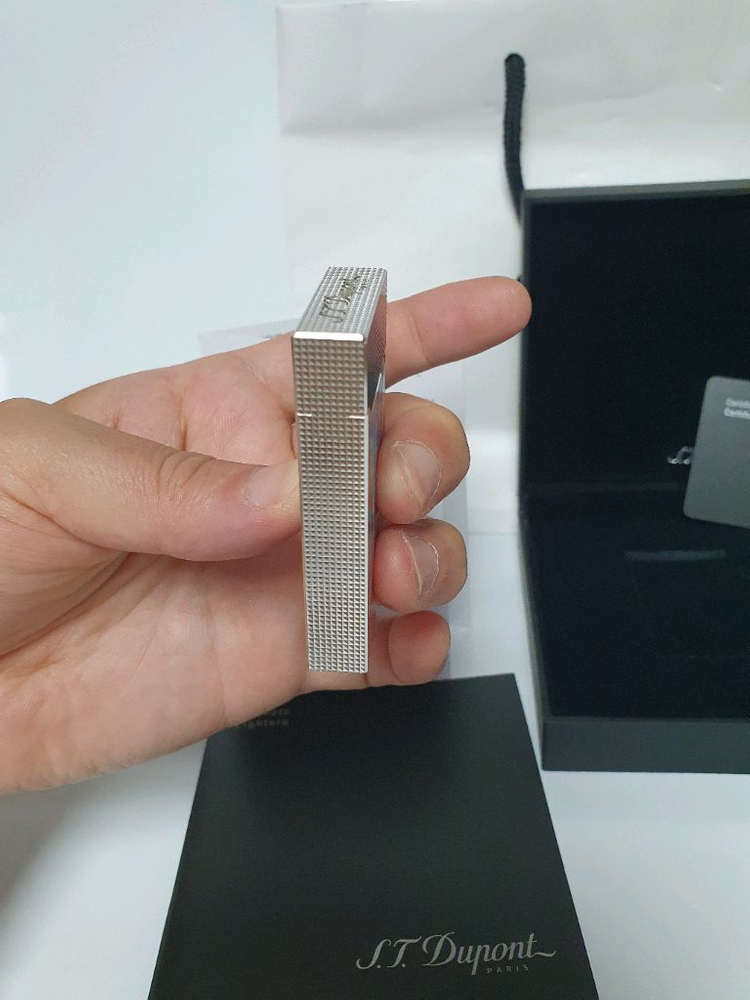 [새상품,한정판,백화점판,풀세트] 듀퐁라이터 라인2 신형 ca16389 쿠바 하바나 시가 컬렉션 팔라듐 백금 쌍불 이미지