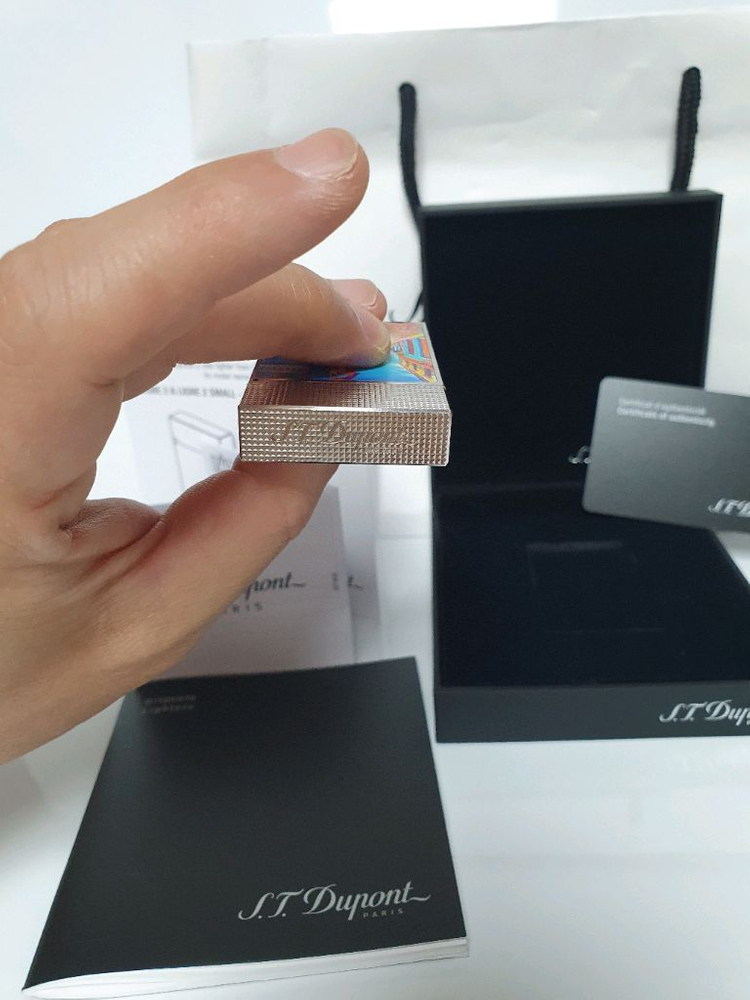 [새상품,한정판,백화점판,풀세트] 듀퐁라이터 라인2 신형 ca16389 쿠바 하바나 시가 컬렉션 팔라듐 백금 쌍불 이미지