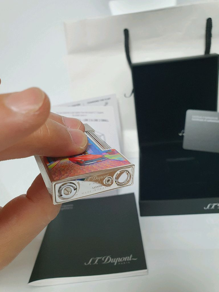 [새상품,한정판,백화점판,풀세트] 듀퐁라이터 라인2 신형 ca16389 쿠바 하바나 시가 컬렉션 팔라듐 백금 쌍불 이미지