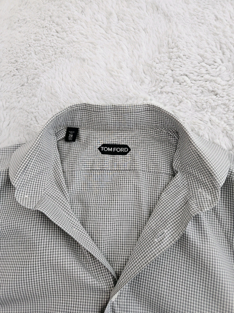 톰 포드 미니 깅엄 체크 드레스 셔츠 [ 로로피아나 쿠치넬리 톰포드 루이비통 에르메스 벨루티 ] 이미지