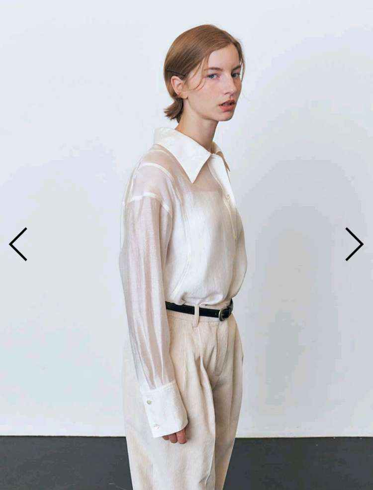 새상품) 모한 mohan 암홀 스티치 루즈핏 셔츠 블라우스 아이보리 M 이미지