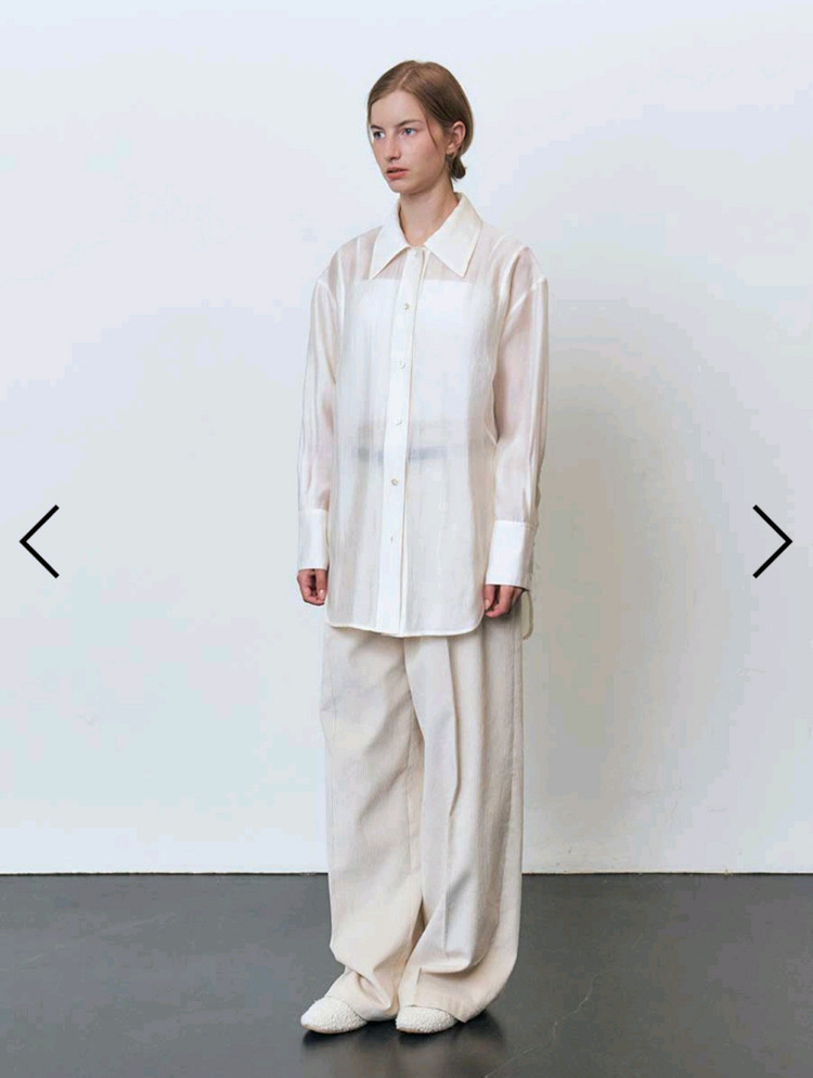 새상품) 모한 mohan 암홀 스티치 루즈핏 셔츠 블라우스 아이보리 M 이미지