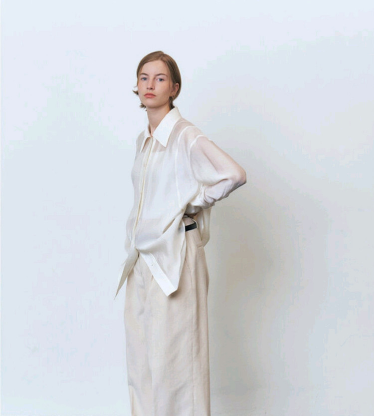 새상품) 모한 mohan 암홀 스티치 루즈핏 셔츠 블라우스 아이보리 M 이미지