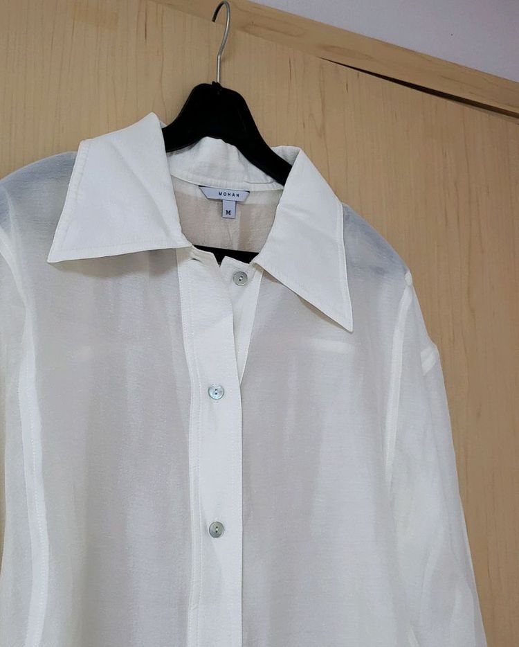 새상품) 모한 mohan 암홀 스티치 루즈핏 셔츠 블라우스 아이보리 M 이미지
