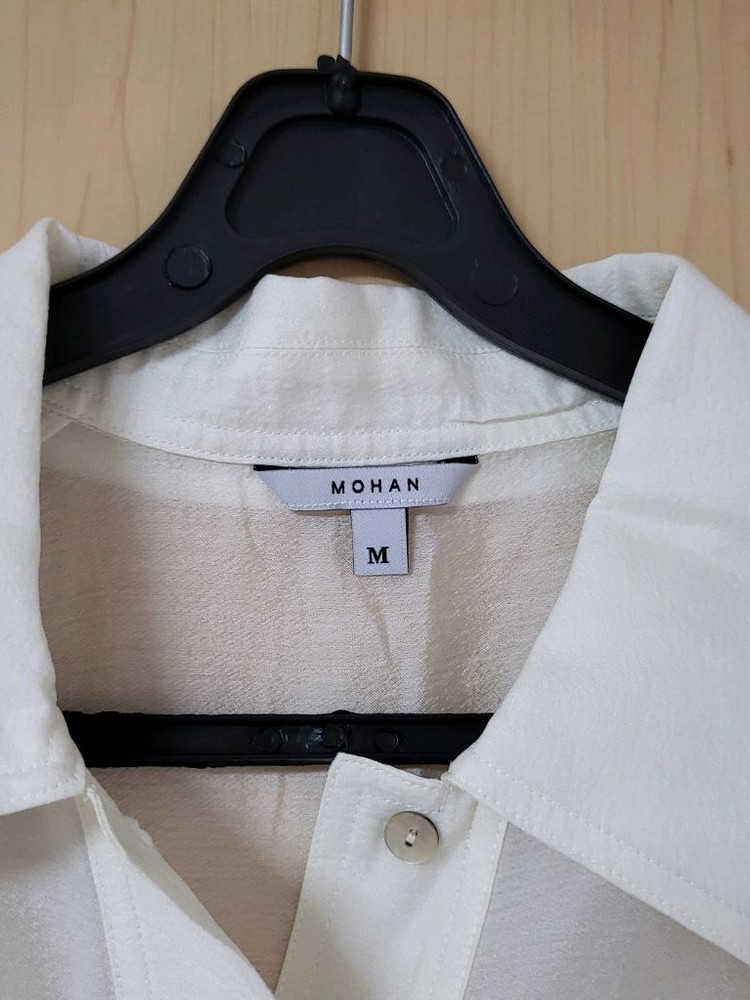 새상품) 모한 mohan 암홀 스티치 루즈핏 셔츠 블라우스 아이보리 M 이미지