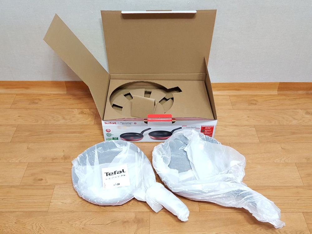 새상품)테팔 레드 딜라이트 인덕션 후라이팬+웍 2종세트 이미지