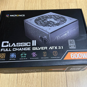마이크로닉스 Classic II 600W 실버 ATX 3.1 파워 서플라이 새제품 판매 이미지
