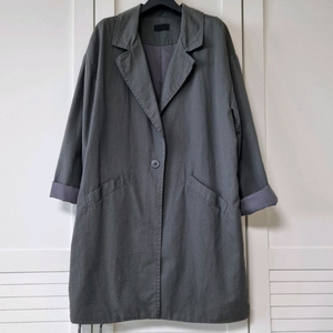 루즈핏 면롱자켓. 차콜. 프리사이즈 이미지