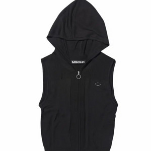 미스치프 롬버스 후디드 니트 베스트 블랙 S 이미지