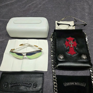 크롬하츠 화이트 레더 골드 하이엔드 아카이브 선글라스 이미지