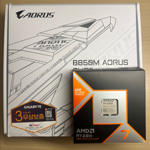 RYZEN 7 9800X3D 정품팩,B650M 어로스 엘리트 ice 보드셋 이미지