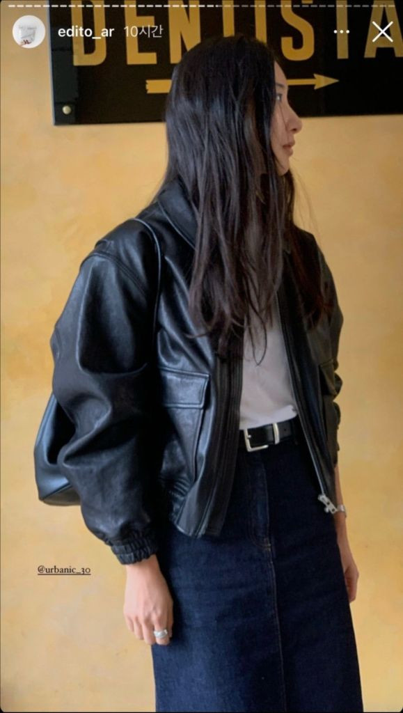 얼바닉30 a-2 레더 자켓 - 블랙 이미지