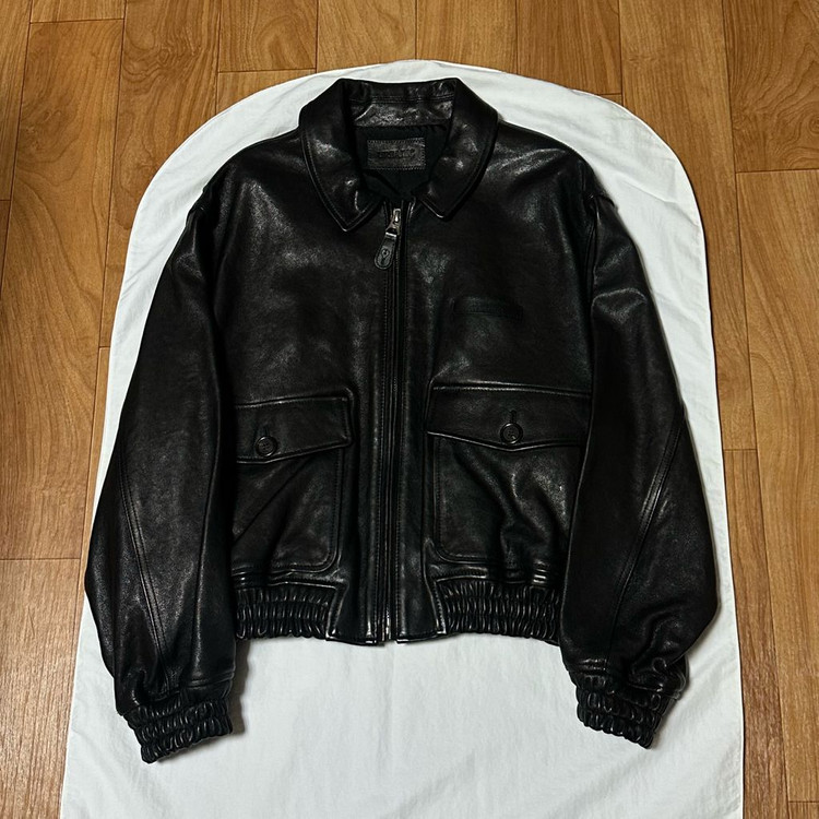 얼바닉30 a-2 레더 자켓 - 블랙 이미지