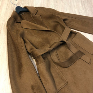 캐시미어100% 지블링 핸드메이드 벨트 롱 코트 카멜 결혼식 하객룩 막스스탈 이미지