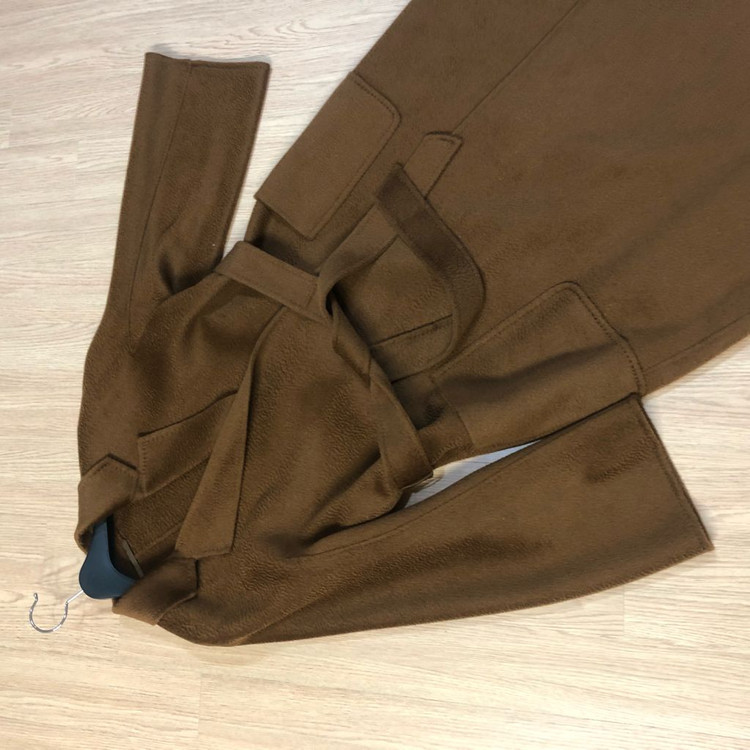 캐시미어100% 지블링 핸드메이드 벨트 롱 코트 카멜 결혼식 하객룩 막스스탈 이미지