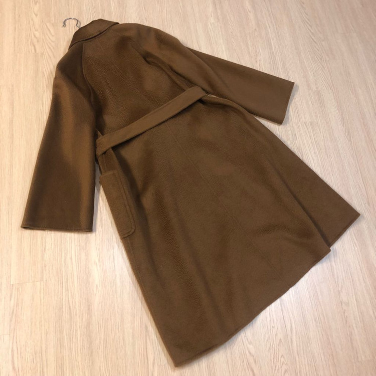 캐시미어100% 지블링 핸드메이드 벨트 롱 코트 카멜 결혼식 하객룩 막스스탈 이미지